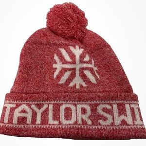 Taylor Swift Red and White Knit Beanie
